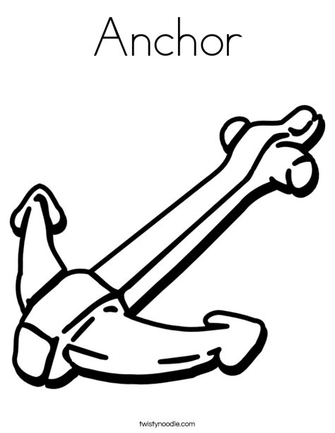 anchor coloring page twisty noodle