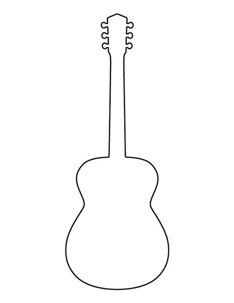 printable acoustic guitar template printable word searches