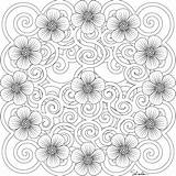 Coloring Pages Adults Mandala Printable Advanced Swirl Flower Color Peace Mandalas Level Adult Medium Symbol Sign Hippie Print Colouring Para sketch template