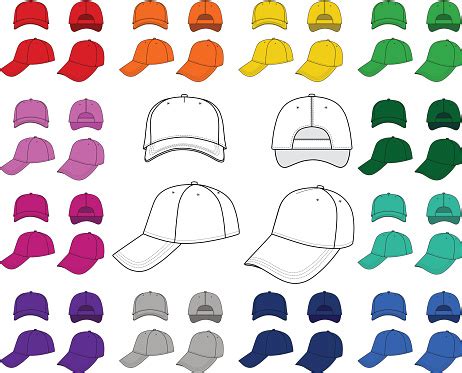 cap outlined template stock illustration  image  istock