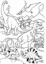 Coloring Dinosaurs Landscape Pages Printable sketch template