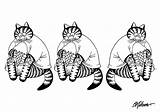 Kliban Cats Coloring Cards sketch template