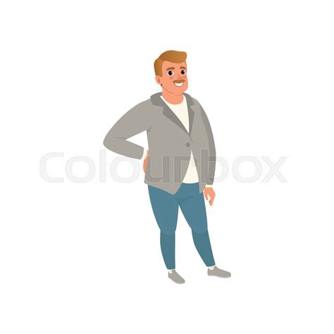 fat adult man with mustache posing stock vector colourbox