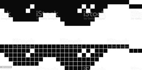 Glasses In Pixel On White Background Stock Illustration