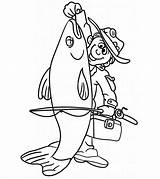 Fisherman Rybak Ryba Kolorowanka Druku Fisher Malowankę Wydrukuj Drukowanka sketch template