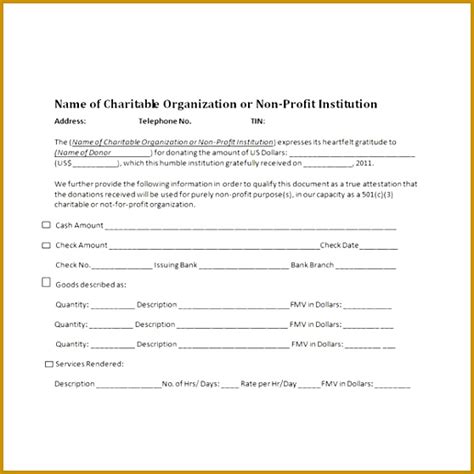 donation receipt template fabtemplatez