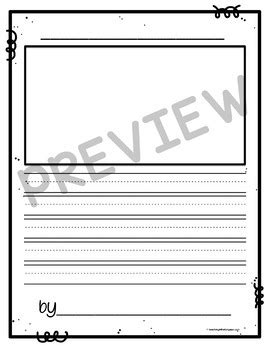 lined writing paper  picture box  set   teaching