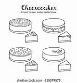 Cheesecake Cheesecakes Isolated Flavors sketch template