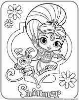 Shimmer Coloring Genie Monkey Pet Sweet Pages Printable sketch template