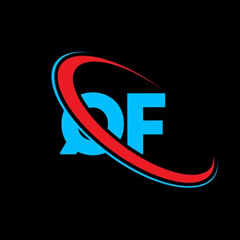 qf logo qf design blue  red qf letter qf letter logo design initial letter qf linked