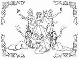 Coloring Disney Pages Princesses Princess sketch template