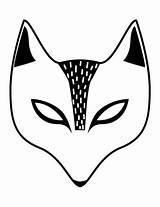 Halloween Masks Fox Mask Printable Children Childrens Kid sketch template