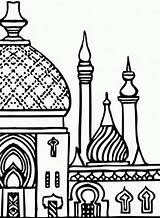 Coloring Islamic Masjid Pages Mosque Isra Miraj Minarets Clipart Kids Colouring Drawing Familyholiday Getdrawings Ramadan Related Vector Studies Clip Towers sketch template