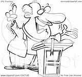 Pastor Preaching Clip Cartoon Toonaday Outline Royalty Illustration Rf Clipart 2021 sketch template