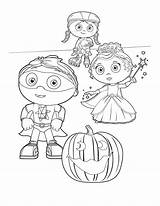 Colorir Desenhos Halloween Monsters Superwhy Udin sketch template