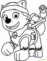 Everest Paw Patrol Pages Coloring Online Color sketch template