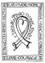 Cancer Breast Coloring Pages Pink Think Ribbon Zenspirations Awareness Printable Downloadable Calligraphy Card Color Sheets October Colouring Month Kids Ribbons sketch template