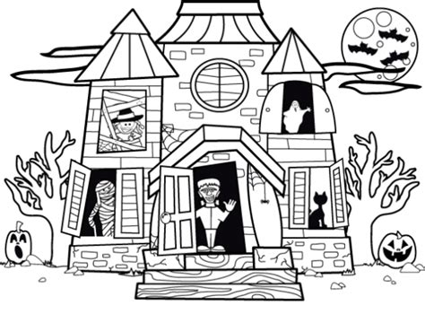 black  white haunted house clipart   cliparts