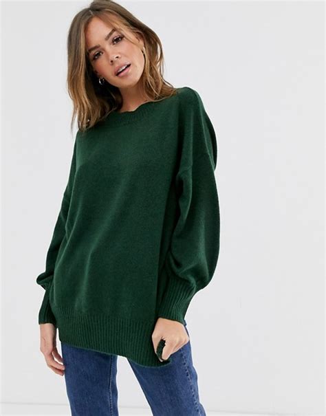 asos design fluffy oversized sweater  volume sleeve  recycled blend asos pulls textiles
