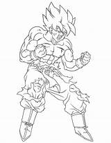 Dragon Ball Goku Coloring Pages Saiyan Super Son sketch template