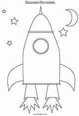 Space Rocket Template Preschool Coloring Colouring Outer Pages Activities Rockets Theme Crafts Printable Straw Craft Print Outline Preschoolers Ship Templates sketch template