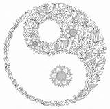 Yin Ying Zentangle Imprimer Getcolorings Mandalas sketch template