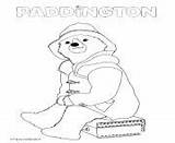 Coloring Pages Paddington Suitcase Sitting Online sketch template