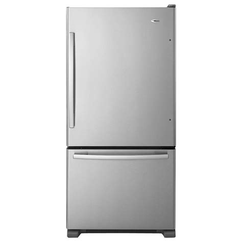 amana     cu ft bottom freezer refrigerator  monochromatic stainless steel
