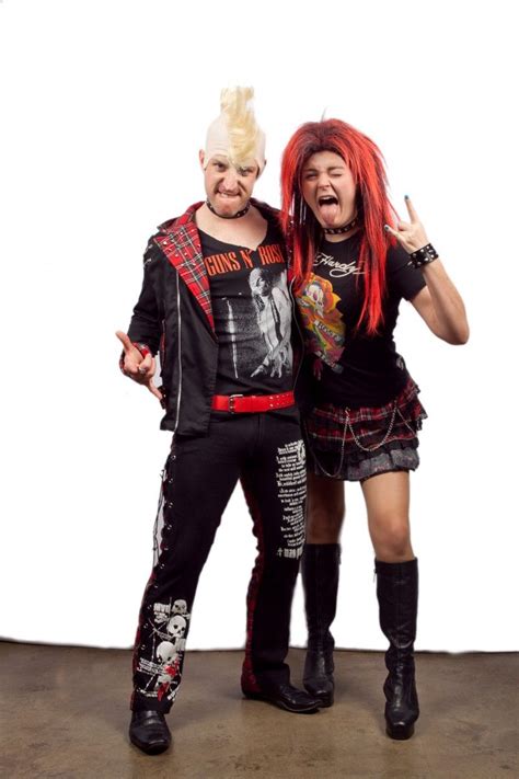 punk rockstar couple punk costume duo halloween costumes 80 s outfits