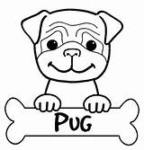 Pug Coloring Printable Pages Dog Pugs Dogs Kids sketch template