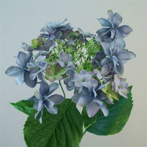 large silk lacecap hydrangeas blue 74cm artificial flowers