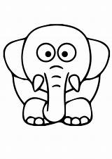Elephant Coloring Pages Cute Cartoon Printable Kids Books sketch template