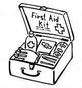 Aid First Coloring Pages Kit Box Medical Colouring Drawing Emergency Medicine Doctor Tools Tool Cartoon Kids Supplies Color Purposes Clipartmag sketch template