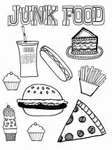 Food Coloring Junk Pages Kids Printable Foods Drawing Healthy Unhealthy Online Print Packets Alive Baby Preschool Worksheets Template Worksheet Nutrition sketch template