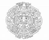 Aztec Calendar Coloring Mayan Drawing Pages Stone Sun Printable Drawings Color Tattoo Mandala Getdrawings Azteca Getcolorings Woman Tonatiuh Xyz Face sketch template