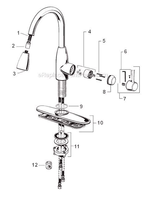 american standard faucet parts diagram