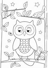 Kids Drawing Owl Simple Print Coloring Pages Drawings Color Colornimbus Owls Size Coruja Getdrawings Salvo sketch template