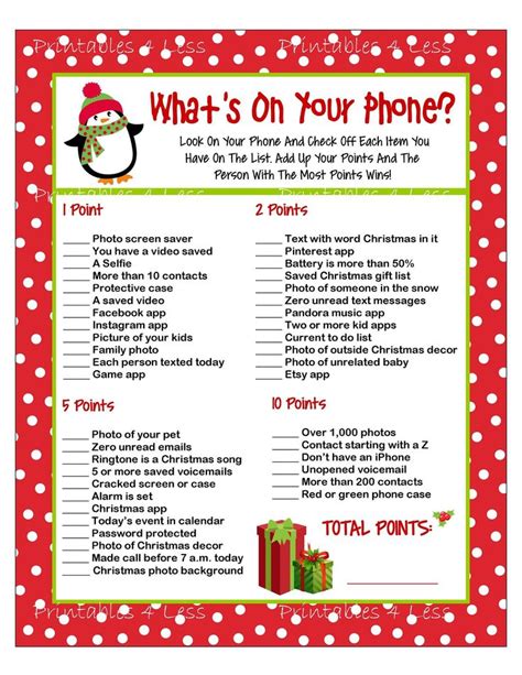 christmas phone game diy christmas games whats   etsy