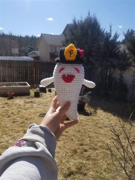 Genshin Impact Crocheted Hu Tao Ghost Plush With Hat Etsy