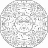Mandala Coloring Pages Sun Mandalas Adult Celestial Dover Moon Creative Haven Soleil Book Publications Welcome Printable Drawing Drawings Books Doverpublications sketch template