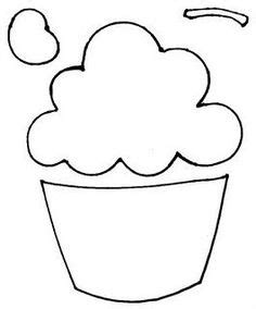 printable extra large cupcake template shapes  templates
