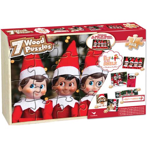the elf on the shelf 7 wood jigsaw puzzles in wood storage
