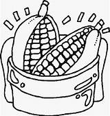 Coloring Pages Food Corn sketch template