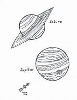 Jupiter Saturn Spaceship sketch template