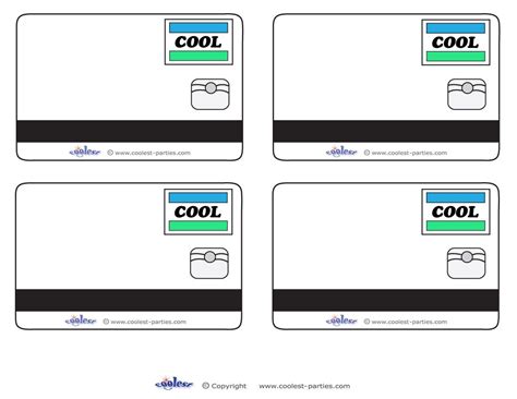 blank printable cool credit card   cards