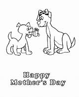 Coloring Mothers Mother Happy Puppy Printable Dog Pages Mommy Doggie Animals Ecoloringpage sketch template