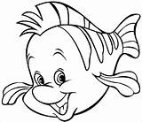 Fish Coloring Flounder Pages Cartoon Clipart Disney Little Mermaid Simple Happy Print Pdf Printable Color Small Template Templates Colouring Kids sketch template