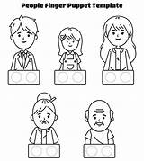 Finger Puppet Puppets Template Family Children Templates Coloring Printables Worksheets Pages Kids Patterns Description Funnycrafts sketch template