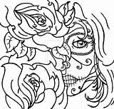 Coloring Pages Gypsy Tattoo Skull Getcolorings Sugar sketch template