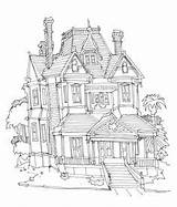 Ranch Sketches House Cattle Guest Pages Coloring Colouring Dollhouse Victorian sketch template